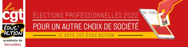 Entête CGT Éduc Versailles élections