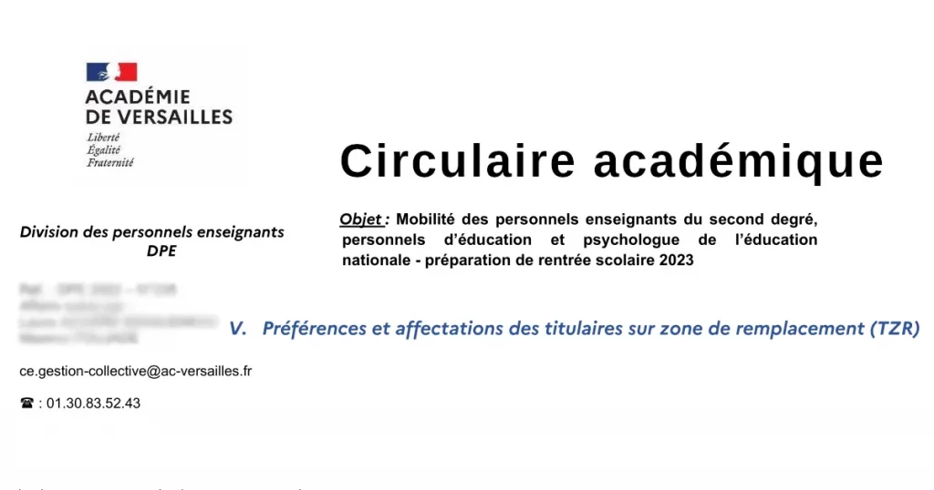Affectation des TZR (académie de Versailles)