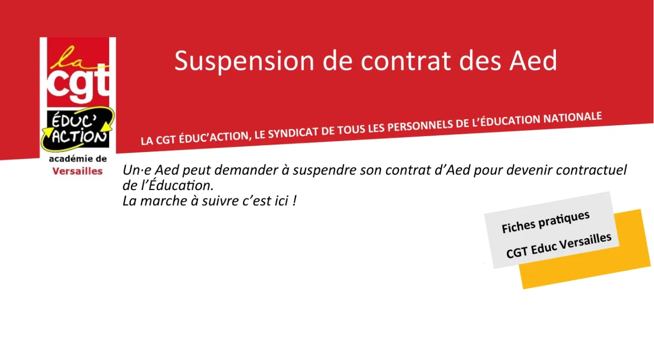 Suspension de contrat des Aed