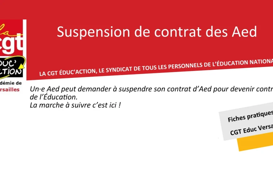 Suspension de contrat des Aed