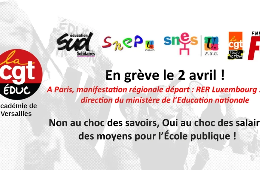 En grève le 2 avril ! Non au choc des savoirs, oui au choc des moyens