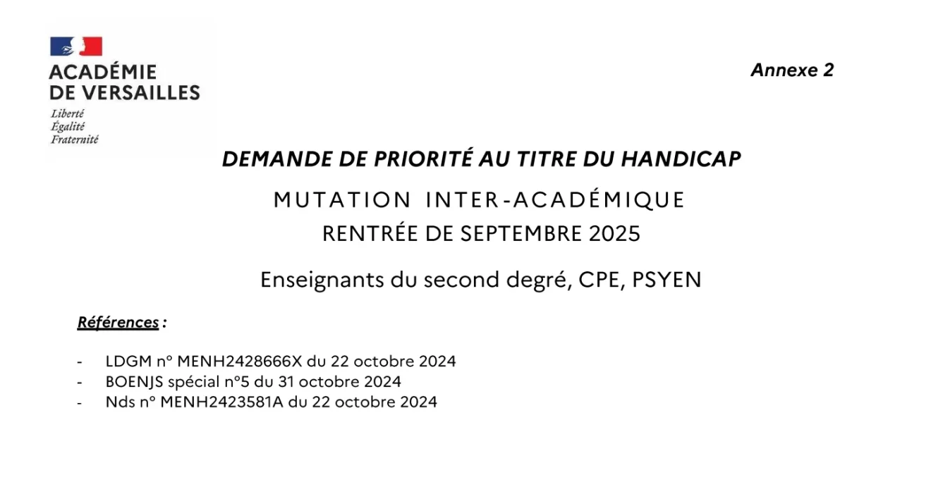 Demande de priorité au titre du handicap
