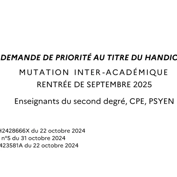 Demande de priorité au titre du handicap