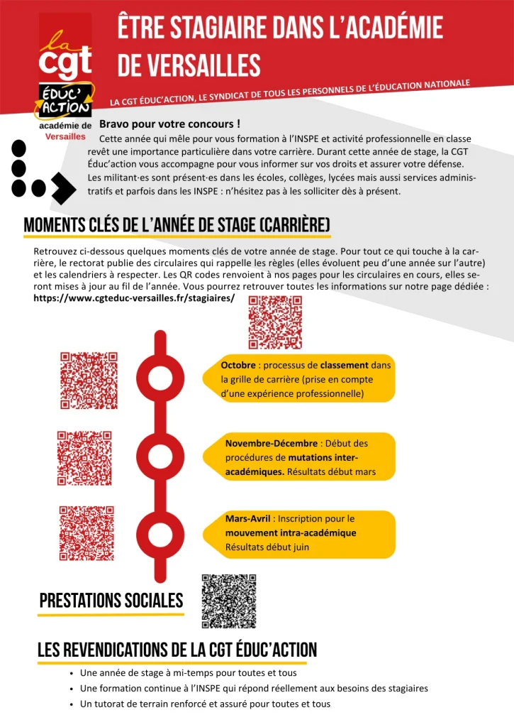 Être stagiaire dans l&rsquo;académie de Versailles (2nd degré)