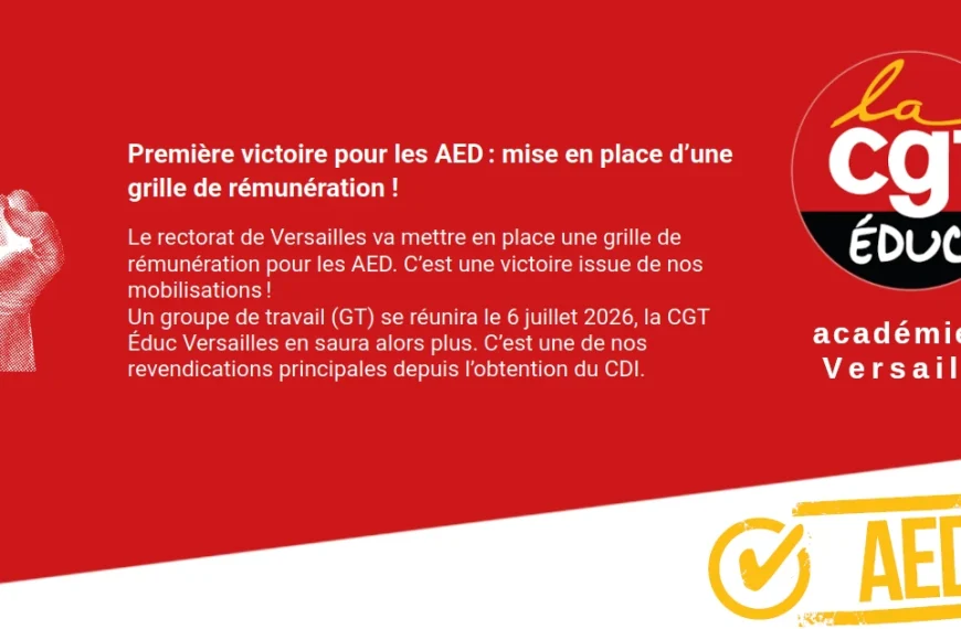 Rémunération des AED (assistant·es d&rsquo;éducation)