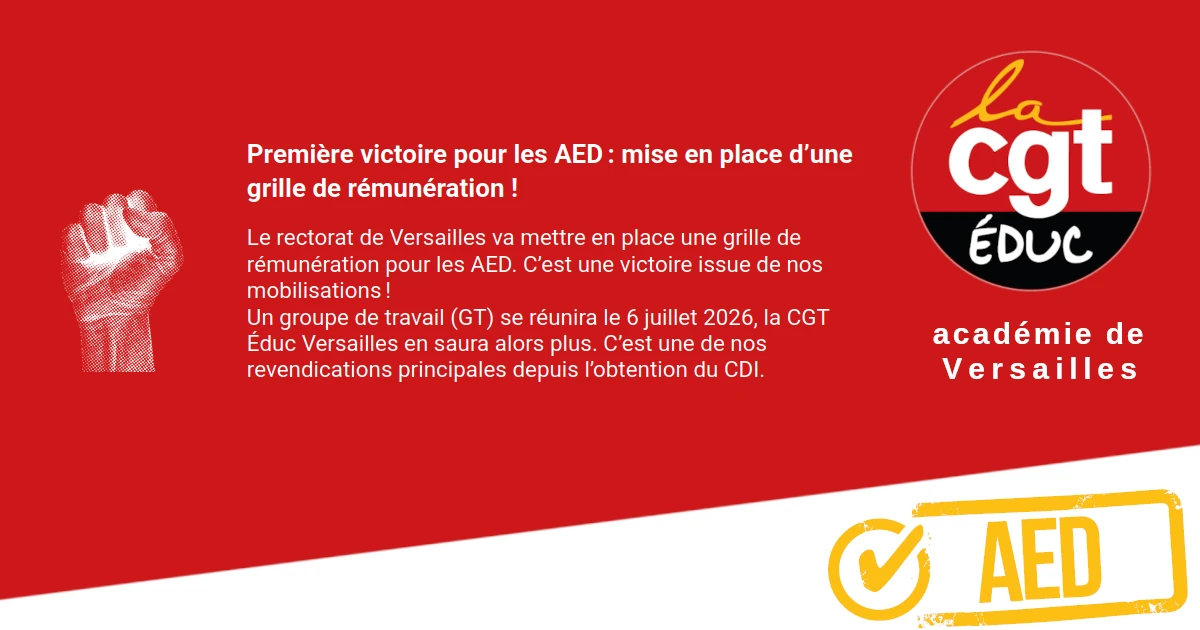 Rémunération des AED (assistant·es d&rsquo;éducation)