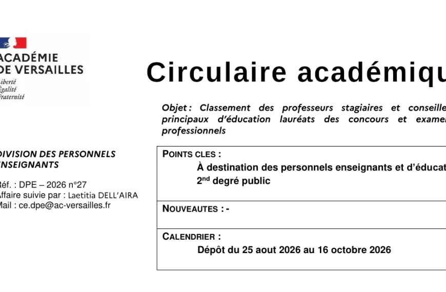 Classement des stagiaires